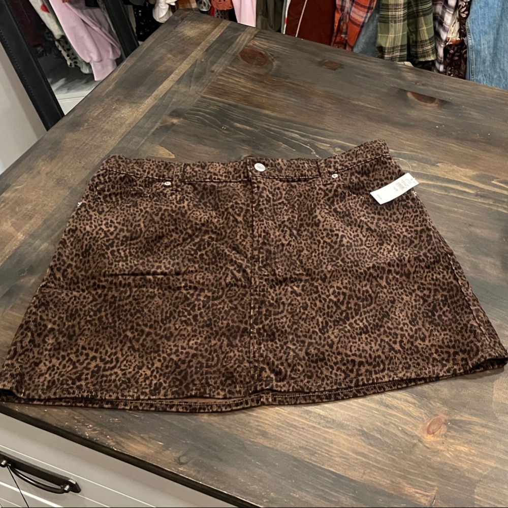 Leopard Print Mini Skirt